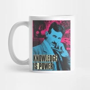 knowledge is power nikola tesla popart Mug